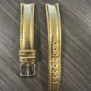Michele 16mm Gold Iridescent Calf Leather Strap